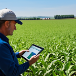 농업경영사 직무의 평균 근무 시간 - Agricultural Technology**

"A farm manager using a tablet to monitor crops in a vast field during a ...