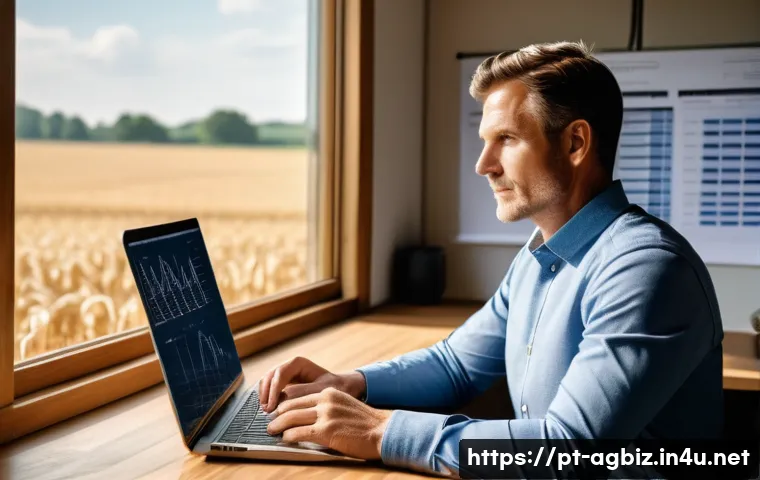 농업경영사 실무에서 필요한 필수 기술 - Strategic Financial Planning for Modern Agriculture**
A determined male farmer in his early 40s, wea...